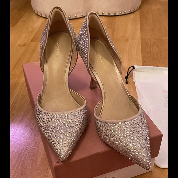 NIB Via Spiga Nude Ondine3 Pumps Size 8.5 - Picture 4 of 16